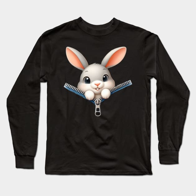 Cute Bunny Long Sleeve T-Shirt by katalinaziz